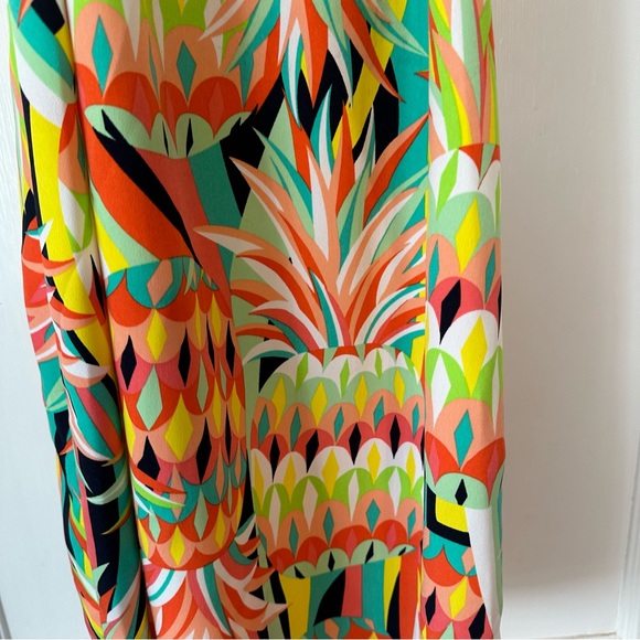 Crown and Ivy Dress Womens S Orange Yellow Sleeveless Pineapple Summer Spring - Picture 4 of 8